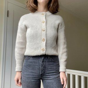 Everlane cropped alpaca cardigan sweater